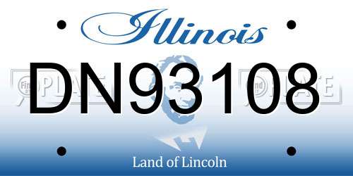 DN93108 Illinois License Plate