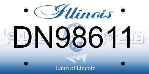 DN98611 Illinois License Plate