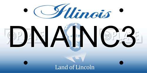 DNAINC3 Illinois License Plate