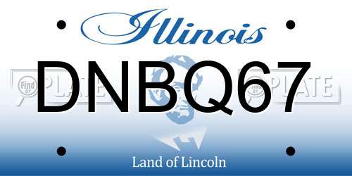 DNBQ67 Illinois License Plate