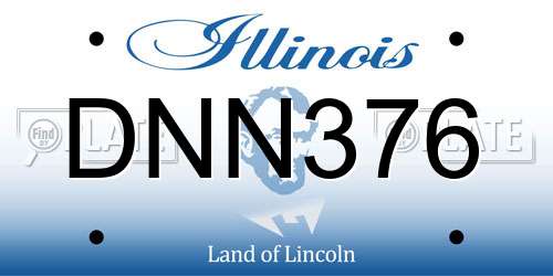 DNN376 Illinois License Plate
