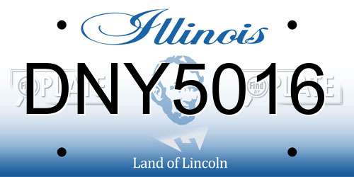 DNY5016 Illinois License Plate