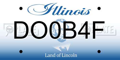 DO0B4F Illinois License Plate