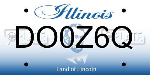 DO0Z6Q Illinois License Plate