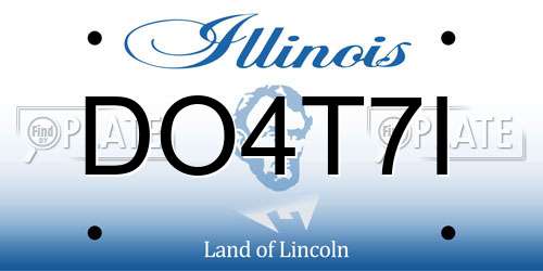 DO4T7I Illinois License Plate