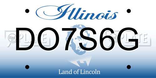 DO7S6G Illinois License Plate