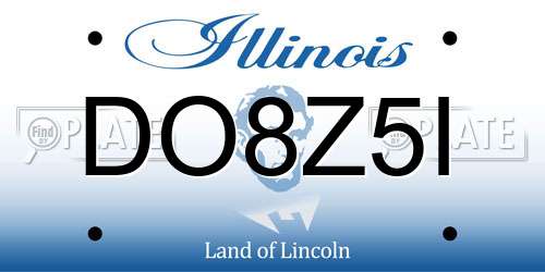 DO8Z5I Illinois License Plate