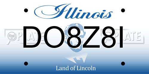 DO8Z8I Illinois License Plate