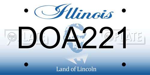 DOA221 Illinois License Plate