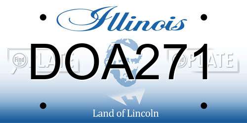 DOA271 Illinois License Plate