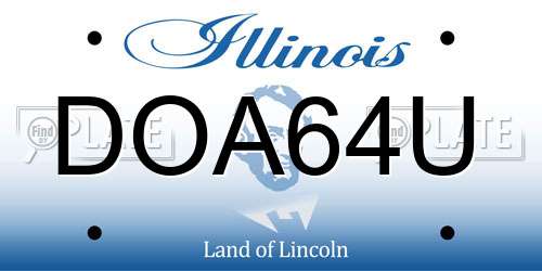 DOA64U Illinois License Plate