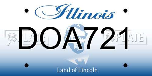 DOA721 Illinois License Plate