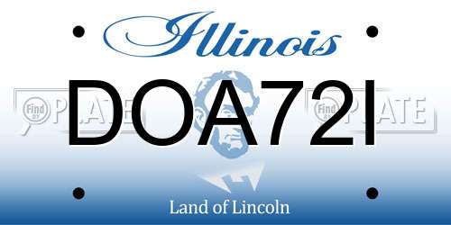 DOA72I Illinois License Plate