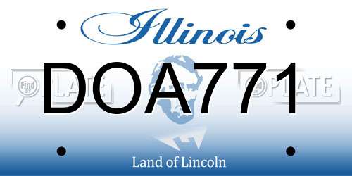 DOA771 Illinois License Plate
