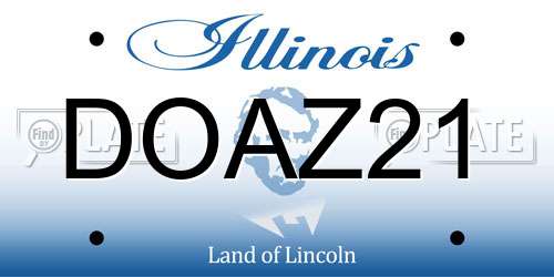 DOAZ21 Illinois License Plate