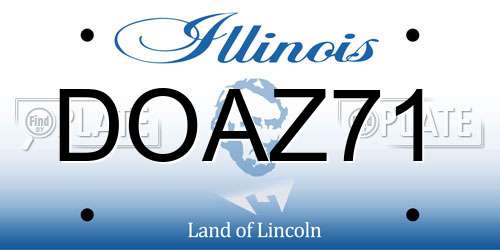 DOAZ71 Illinois License Plate