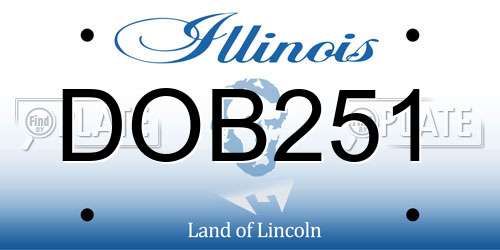 DOB251 Illinois License Plate