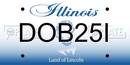 DOB25I Illinois License Plate
