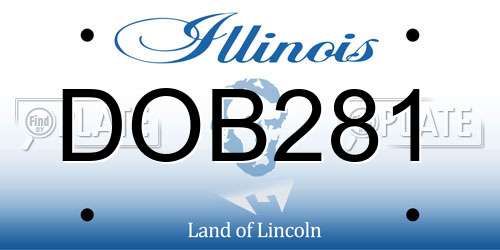 DOB281 Illinois License Plate