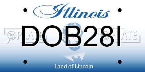 DOB28I Illinois License Plate