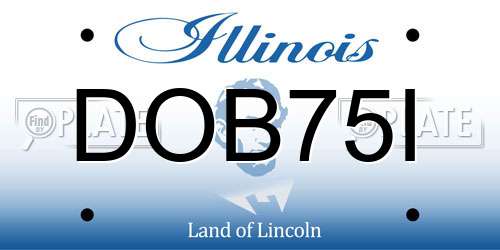 DOB75I Illinois License Plate
