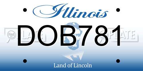 DOB781 Illinois License Plate