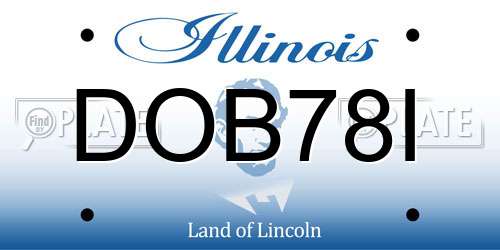 DOB78I Illinois License Plate