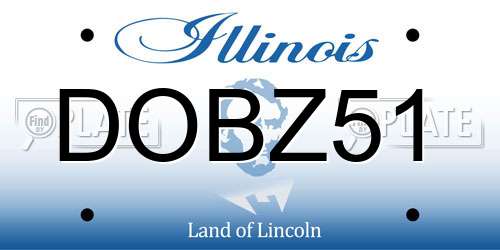DOBZ51 Illinois License Plate