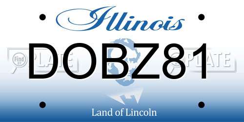 DOBZ81 Illinois License Plate