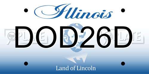 DOD26D Illinois License Plate