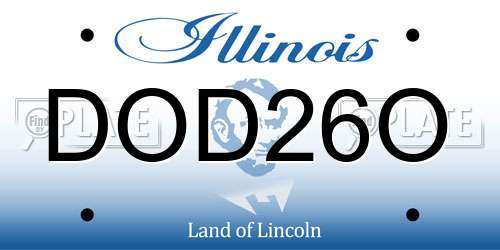 DOD26O Illinois License Plate