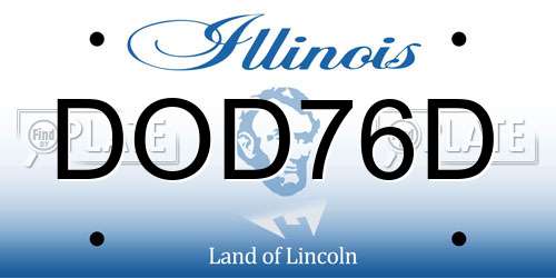 DOD76D Illinois License Plate