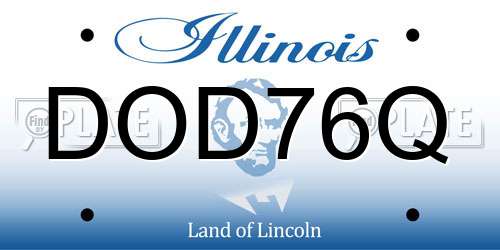 DOD76Q Illinois License Plate