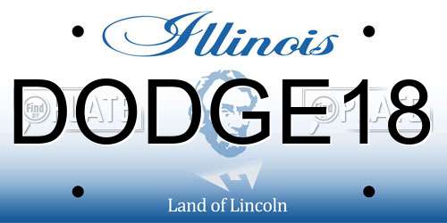 DODGE18 Illinois License Plate