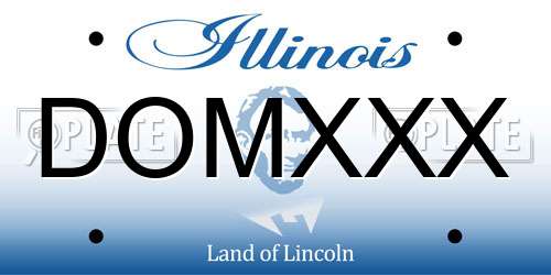 DOMXXX Illinois License Plate