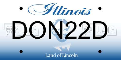 DON22D Illinois License Plate