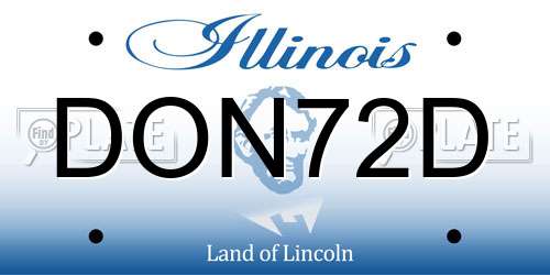 DON72D Illinois License Plate