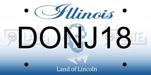 DONJ18 Illinois License Plate