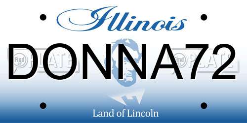 DONNA72 Illinois License Plate