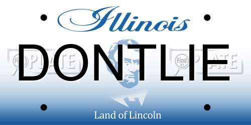 DONTLIE Illinois License Plate
