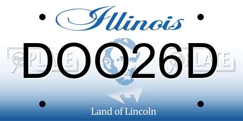 DOO26D Illinois License Plate
