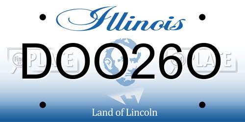 DOO26O Illinois License Plate
