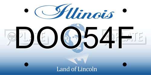 DOO54F Illinois License Plate