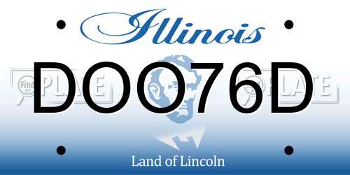 DOO76D Illinois License Plate