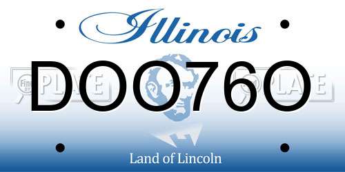 DOO76O Illinois License Plate