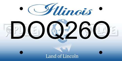 DOQ26O Illinois License Plate