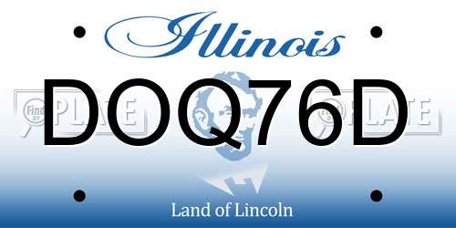 DOQ76D Illinois License Plate