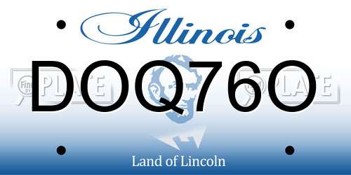 DOQ76O Illinois License Plate