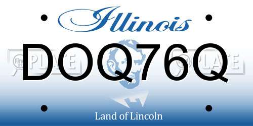 DOQ76Q Illinois License Plate