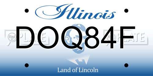 DOQ84F Illinois License Plate